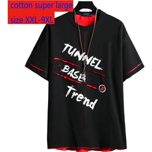 New Arrival High Quality Fashion Cotton Hip Hop Men Casual Short Sleeve Super O-neck Print Knitted Tshirt Plus Size 2XL-8XL 9XL