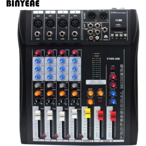 New CT40S-USB LED 4 Channels Mixing Console Equipment Professional Audio DJ Mixer