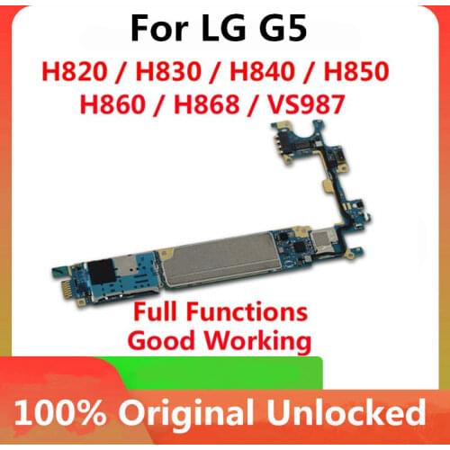 Original Logic board for LG G5 H868 H850 H820 H860 H840 H830 VS987 H831 H845 Motherboard 32GB Unlocked Mainboard for LG G5