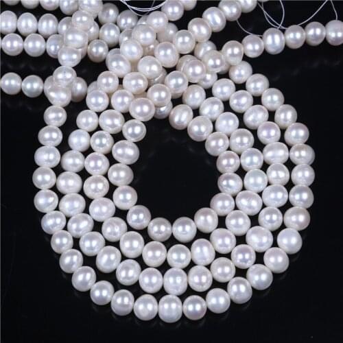 8-9mm Potato freshwater Pearl DIY Necklace Bracelat Jewelry Making Potato Shape Natural White Loose Beads Strand