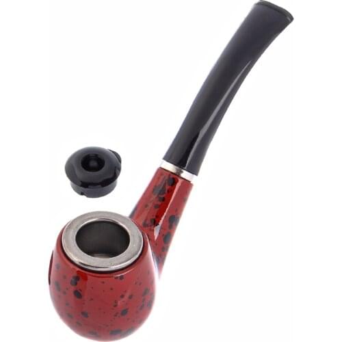Dual Use Recycle Filter Bent Iron Resin Smoking Pipe Tobacco Cigarettes Cigar Pipes Gift Durable Smoking Tools