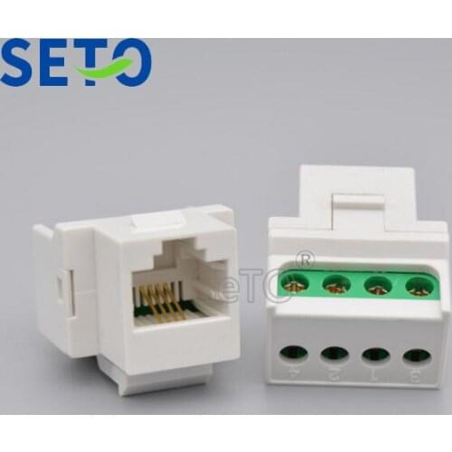 SeTo 4 Core Telephone Module RJ11 Voice Phone Connector Keystone For Wall Plate Socket