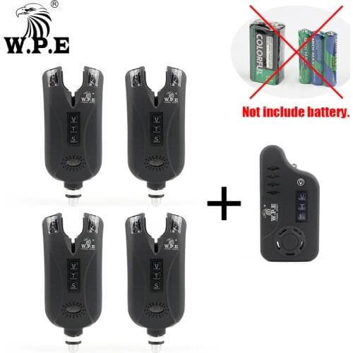 W.P.E 4+1 Carp Fishing Bite Alarm Set Alert Luminous LED Fishing Indicator Electronic European Carp Fishing Tackle Accessories