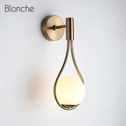 Modern Wall Lamp Glass Ball Wall Light Nordic Deco Lighting Fixtures Home Indoor Sconce Living Room Bedroom Bathroom Luminaire