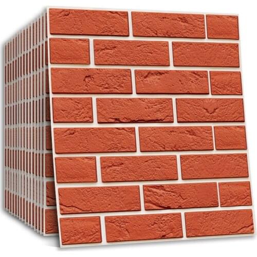 Modern Vintage 3D Stereo Effect Red Brick Wallpaper Vinyl PVC Rustic Realistic Faux Brick Wall Paper Waterproof Room Wall Decor