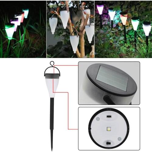 New 1pc Color Changing LED Solar Light Waterproof Garden Landscape Lawn Lamp 3 Lighting Modes For Yard Decoration
