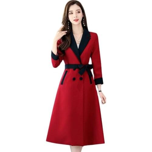 YAGENZ Spring Women Trench Coat Double breasted Trend Trench Coat Woman Long Coats Windbreakers Plus Size Overcoat Femmino 653