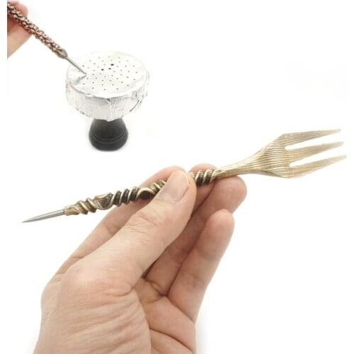 10Set Wholesale Hookah Fork With Tongs Foil Bowl Shisha Chicha Sheesha Forks Narguile Cigarette Accessories Nargile Tobacco Herb