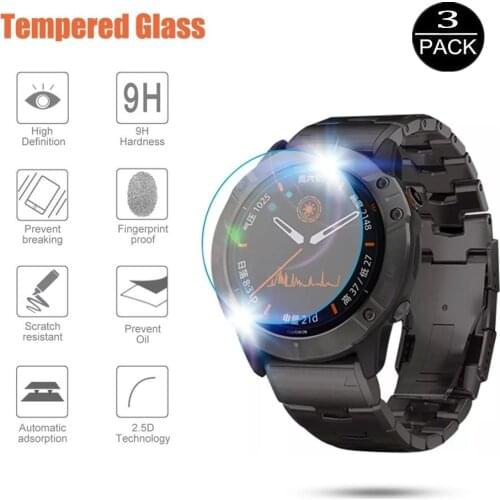 Tempered Glass For Garmin Fenix 5 5s Plus 6S 6X 6 Pro Anti-Scratch Screen Protector Cover Guard Ultra Clear Premium Watch Film