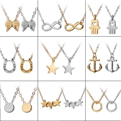 13 Styles Dainty Karma Circle Minimalist Tiny Chain Jewelry Bridesmaid Remaider Balance Pendant Necklaces With Message Card