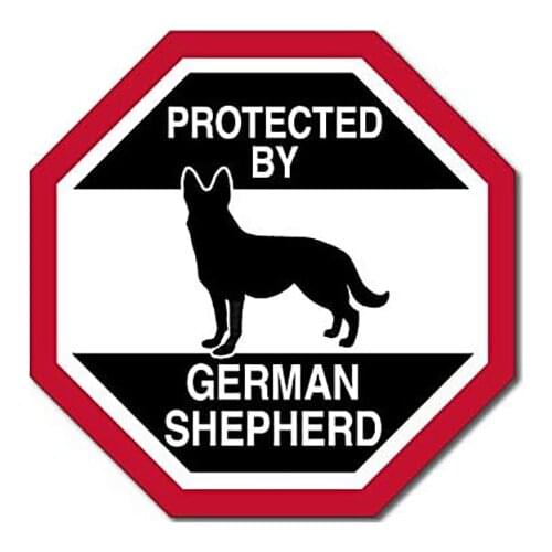 20x20cm 1 Pcs American Vinyl Octangular Protected By German Shepherd Sticker Funny Dog Breed Love for Opel Stickers