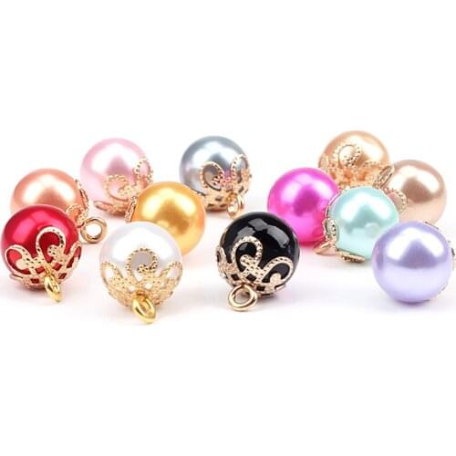 20Pcs Candy color Golden High Crown Bottom Pearl Shirt Buttons Metal Pearl Buttons Cheongsam, Hats, Shoes, Sweaters Garment