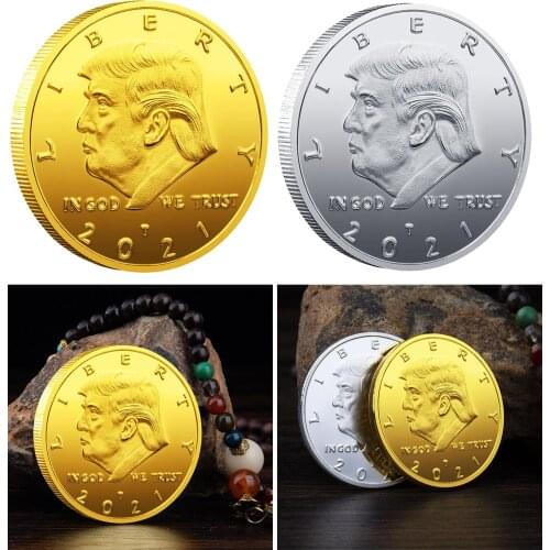 2021 Donald J Trump Of US President Donald Trump Silver Gold Plated EAGLE Commemorative Coin 40*3cm