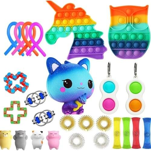 25Pcs Fidget Toys Pack Antistress Box Strings Marble Relief Adults Children Antis-tress Relief Figet Toy Pack Figet