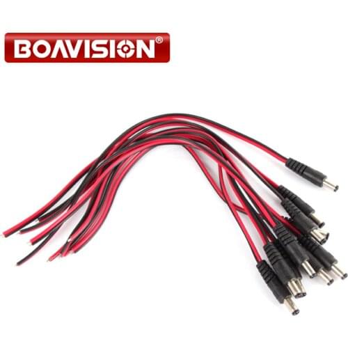 5 / 10 / 50 / 100Pcs DC Power Connector Cable 12V Monitor Connector CCTV Security Camera Power Pigtail Male Cable BOAVISION