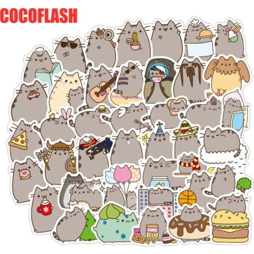 10/100Pcs/set Cartoon Animal Fat Cat Stickers For DIY TOY Skateboard Snowboard Laptop Luggage Bicycle Suitcase Kids Stickers