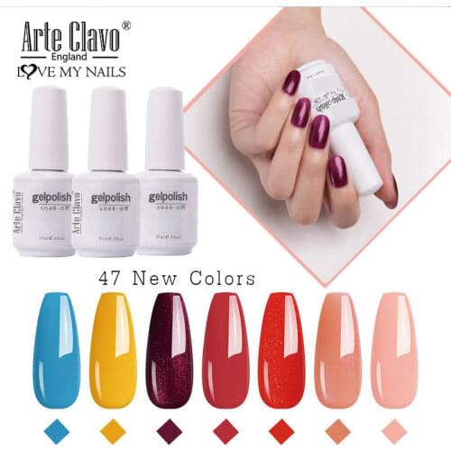 Arte Clavo 47 Colors Gel Polish Vernis Semi Permanent UV Top Coat LED Soak Off Lacquer Hybrid Nail Art Manicure Gellack Primer