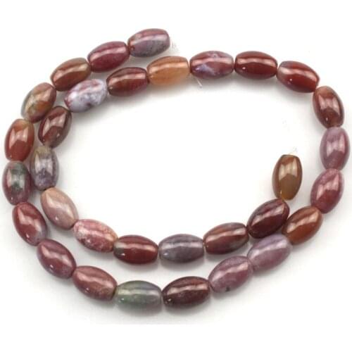 8x12mm Oliva Shape indian agates beads natural stone beads DIY loose beads for jewelry making strand 15 inches wholesale