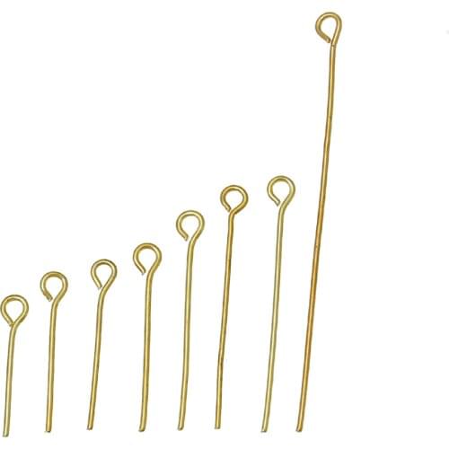 Doreen Box Lovely 800 PCs Mixed Gold color Eye Pins Findings 0.7mm(21 gauge) (B04118)