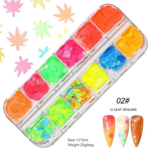Fluorescence Butterfly Nail Art Glitter Flakes Mixed Colors Nail Holographics Glitter 3D Flakes Slices Spangle Art Accessories