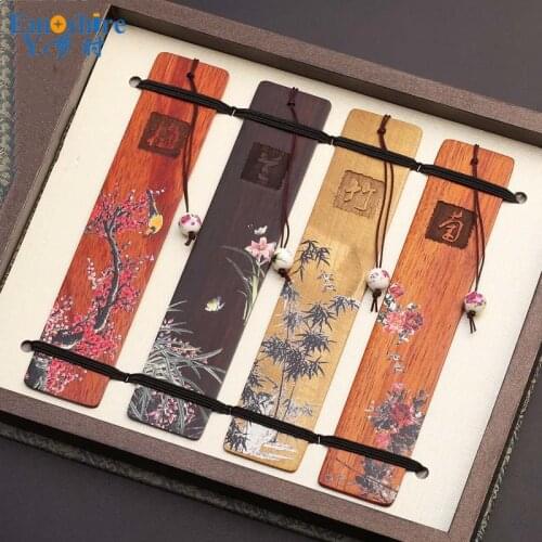 Mahogany Bookmarks Painting Wooden Bookmarks Creative Business Gifts Birthday Gifts Custom Logo Lettering Word M080