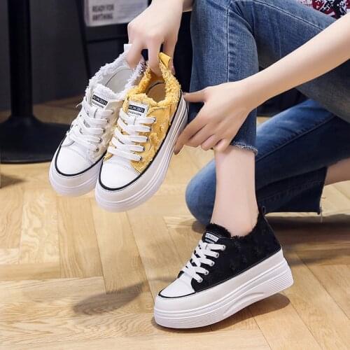 Vulcanized Shoes Female Canvas Shoes Women Fashion Trainers Women Sneaker Autumn Footwear Breathable Sneakers Platform Shoes