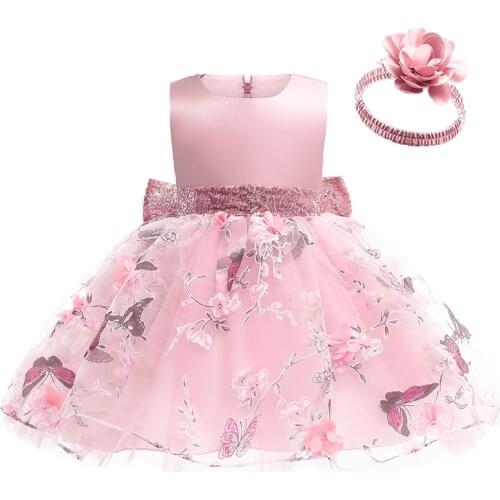Cute Cake Tutu Dress Girl Flower Upper Body Sequins Wedding Party Princess Dress for Girls Mesh Sweet Elegant Children Dresses