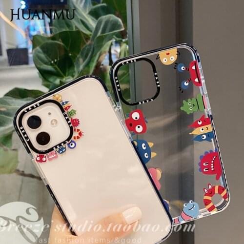 Monster Cartoon Cute Transparent Soft Phone Case for iPhone 7/8 Plus X/Xs XR Xsmax 11 Promax 12 12pro mini Phone Accessories