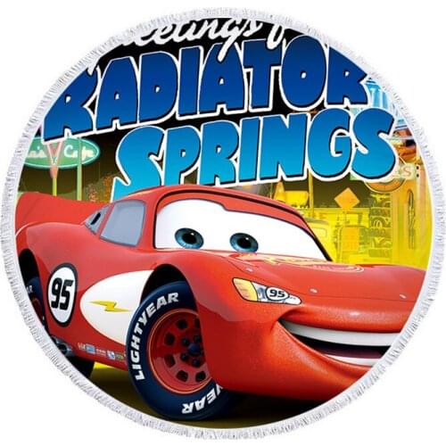 Home Textile Disney Motor Cars Cartoon Bath Towel Soft and Comfortable Round Bath Towel Summer Beach Towel Boys and Girls Gift