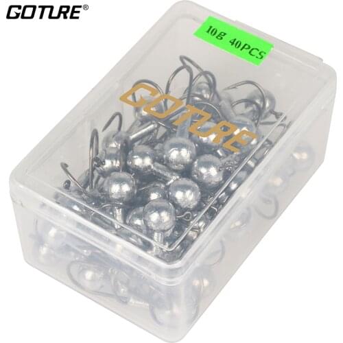 Goture 20-50pcs/box Fishing Hook Set 1g-20g Lead Jig Head Fishhooks with Lure Hard Box For Soft Lure Fishing Accessories