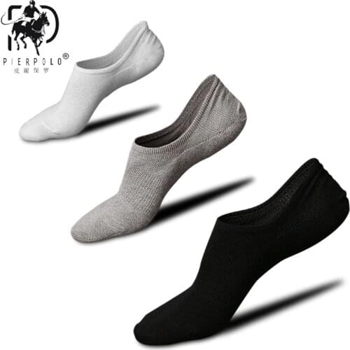 High Quality Fashion Short Socks Men Summer Solid Color Silicone Non-slip Cotton Socks Casual Invisible Mens Socks 5 Pairs/lot