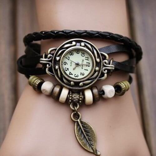 2018 New hot sales trend retro watch winding bracelet belt table exquisite pendant ethnic style fashion girl student woman watch