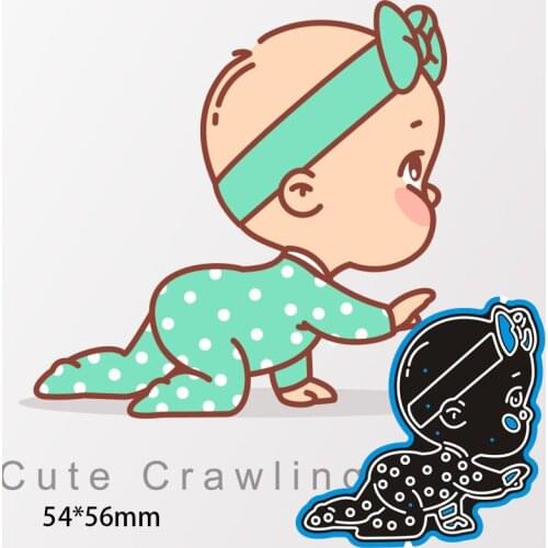 54*56mm Cute Crawling Baby New Cutting Metal Dies New Stencils DIY Scrapbooking Paper Cards Craft Making Craft Decoration