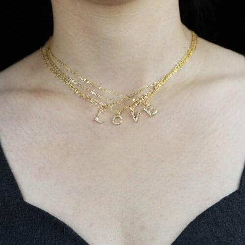 Charm Chocker Jewelry A-Z Alphabet Pendants 26 Initial Letter Miro Pave Shinning Cubic Zircon Necklace For Women Collares Gift