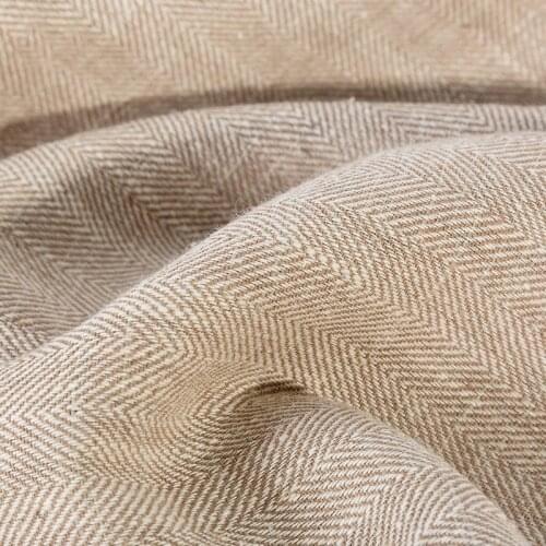 Herringbone 45% Cotton 55% Linen Coat Fabric Designer Fabric In Spring And Autumn 90*145cm/Piece W300308