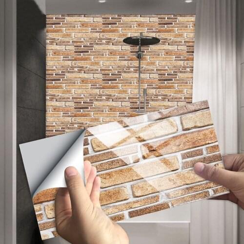 Rectangle Flat Rock Pattern Tiles Wall Sticker Kitchen Oil-Proof Washbasin Tables Wallpaper Waterproof Ceramics Art Wall Decals