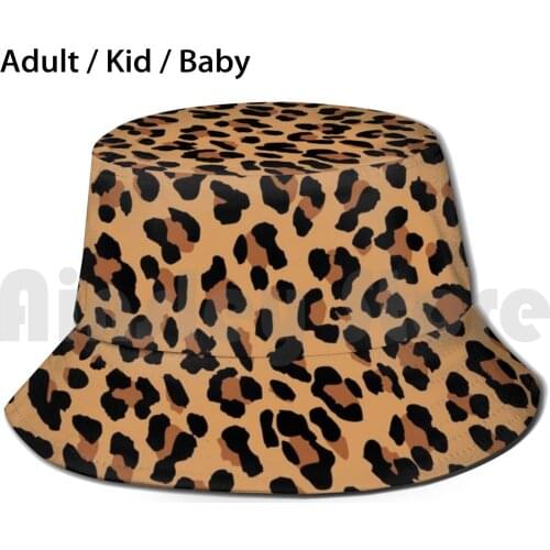 Tan Leopard Print Sun Hat Foldable UV Protection Cheetah Cheetah Pattern Leopard Animals Cheetah Case Jungle Safari Cute