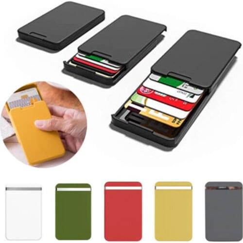 High Quanlity Slide PC ID Cash Card Holder Men Business RFID Blocking Wallet Credit Card Protector Case Anti-side Pocket Purse