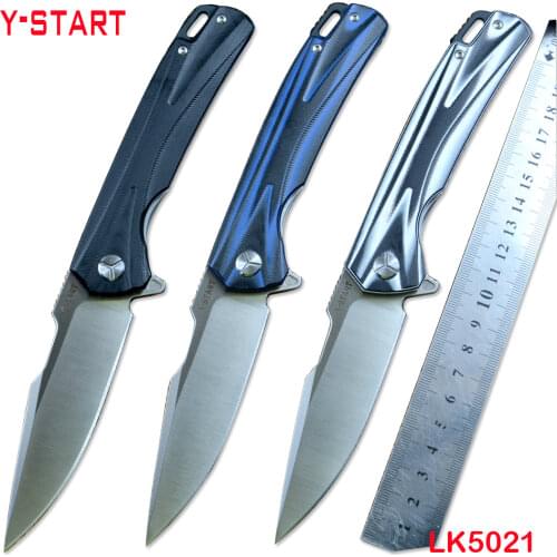 Y-START New Pocket Knives Flipper Fast Open 440C Stainless Steel Blade G10 Handle LK5021 for Hunting Survival Outdoor