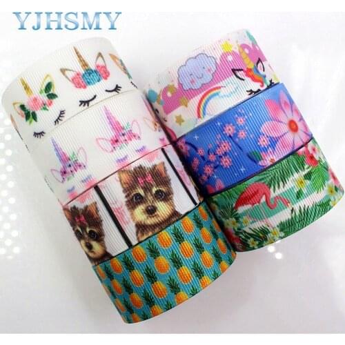 YJHSMY D-18409-601,25 mm 5 Yards Cartoon Printed grosgrain ribbons,DIY handmade Hair accessories Material wedding gift wrap