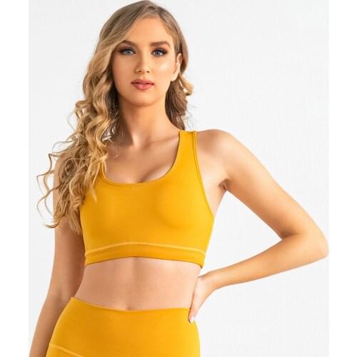 1 Pcs Sports Vest Sexy Running Fitness Yoga Underwear Women Push-up Bra Gym Solid Color Workout Crop Top