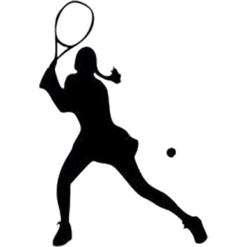 11.2*16.2CM Personalized Custom Womens Tennis Player Of Car Stickers Vinyl Decals Covering The Body Black/Silver C7-0783