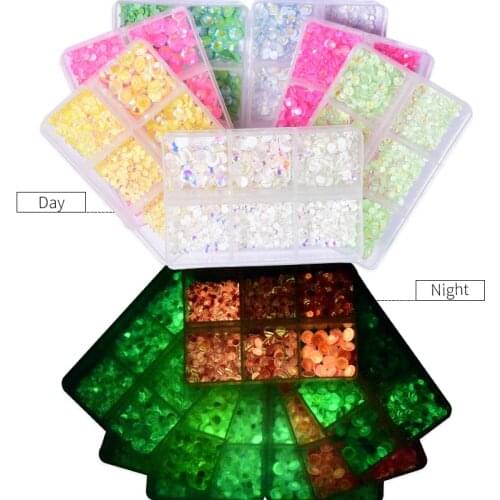 1200pcs/Box 24 AB Shimmer Colors Crystal Nail Rhinestones Mix Sizes Flatback Non Hot Fix Strass for Nail Art Beauty F0227