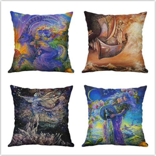 18'' Cushion Cotton Case Abstract Cover Linen Vintage Pillow Decor Home