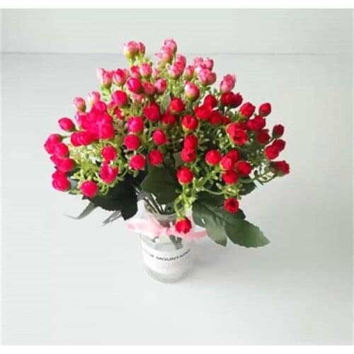 36 Heads/Bouquet Small Bud Roses Bract Artificial Flower Silk Rose DIY Wedding Home Christmas Decor Flowers Rose Gifts