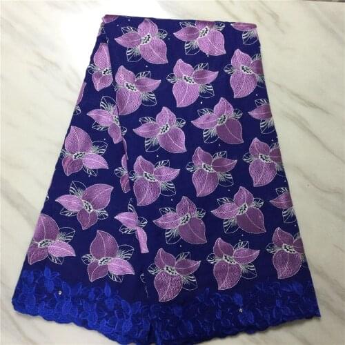 5yards 2021 Latest Swiss voile Lace Fabric 100%Cotton Lace Embroidery High Quality African French Lace Fabric