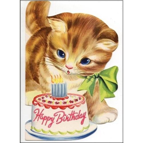 Diamond Embroidery Diy Diamond Painting Cross Stitch Kits Diamond Mosaic Crystal Animal Cat & Birthday Needlework Decoration