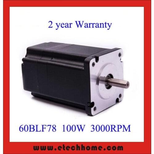 60 mm Brushless DC Motor 48V 100W 3000rpm