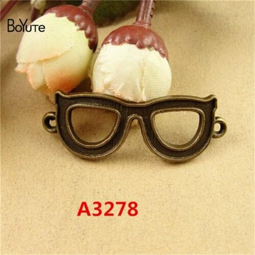 BoYuTe (50 Pieces /lot) 15*42MM Fashion Charm Jewelry Vintage Bronze Cute Eyeglass Frame Pendants for Necklace&Bracelets Diy