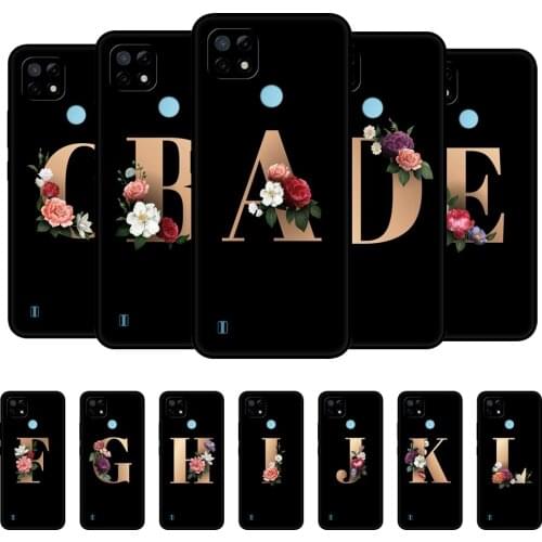 For Realme C21 Case For OPPO RealmeC21 C 21 Phone Back Cover 6.5" Funda RMX3201 Bumper black tpu case Funny Custom name Letter